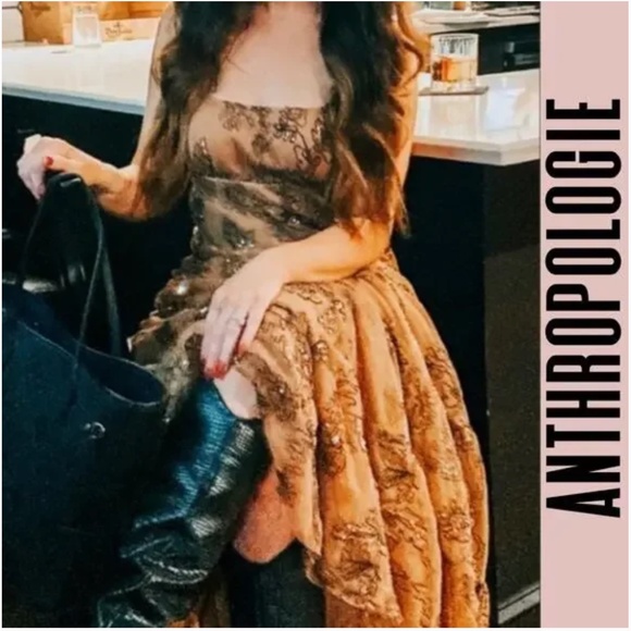 Anthropologie Maeve Sequined Tulle Maxi Dress - Picture 5 of 11